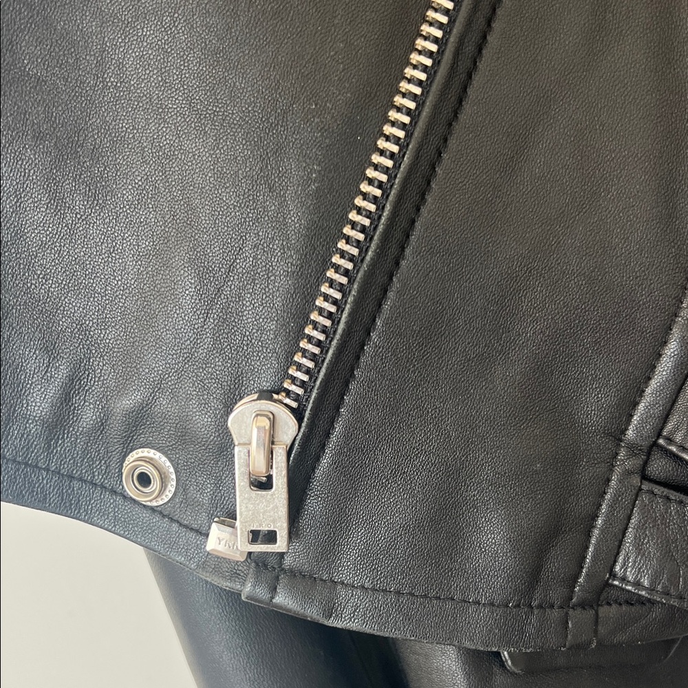 IRO Black Leather Jacket with Silver Accents - Picture 7 of 13